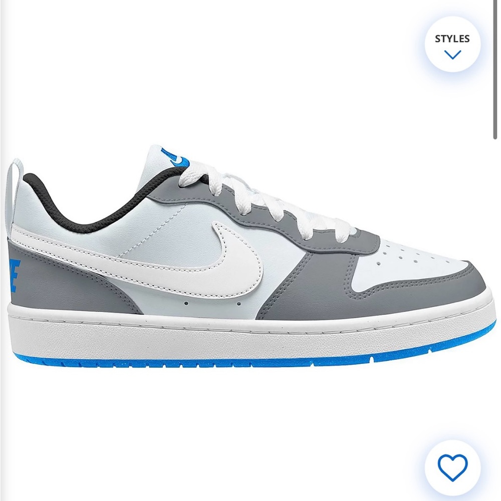 Nike Gray and White Court Sneakers